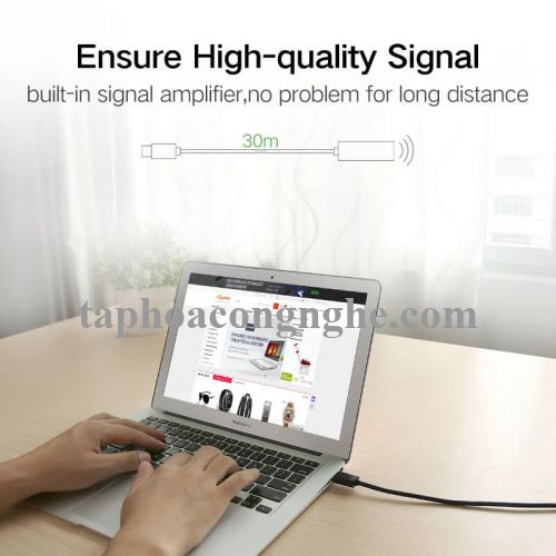 Ugreen 10323 15M màu Đen Cáp tín hiệu nối dài USB 2.0 có chip khuếch đại cao cấp US121 30010323